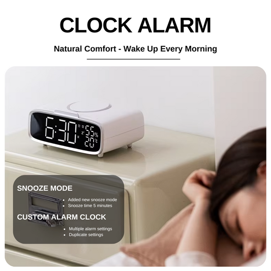 GlowCharge Clock - Wireless Charger & Bluetooth Speaker