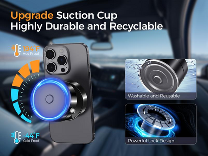 MAGIC JOHN 360° Magnetic Phone Holder Strong Magnetic Grip, Anti-Slip Base & Foldable Design for Car, Home & Travel