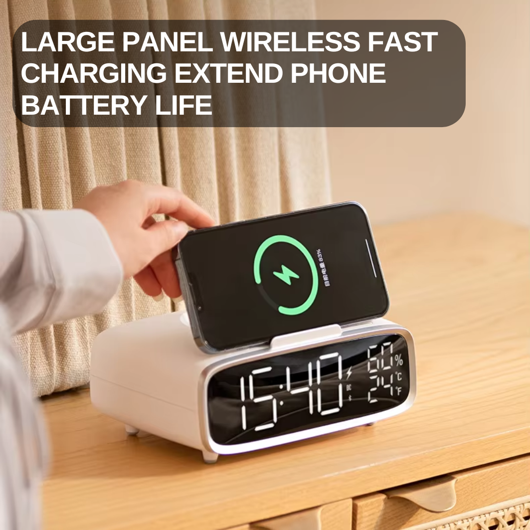 GlowCharge Clock - Wireless Charger & Bluetooth Speaker