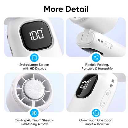 NEW - MAGIC JOHN 3 in 1 Mini Handheld Cooling Fan, 100 Speed Wind Power & Ice Cooling Function, Small Foldable 3-IN-1 Neck/Desk/Hand Fan, Pocket Design for Travel/Summer/Concerts/Lash, Gifts for Girls