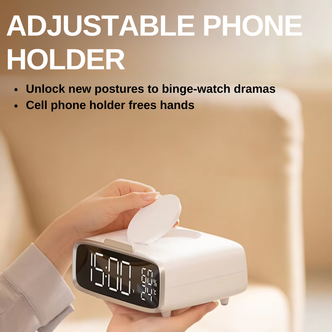 GlowCharge Clock - Wireless Charger & Bluetooth Speaker