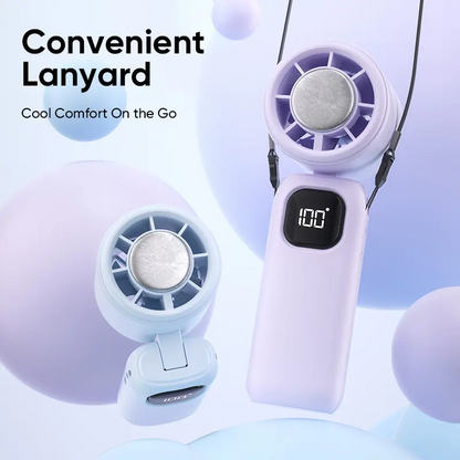 NEW - MAGIC JOHN 3 in 1 Mini Handheld Cooling Fan, 100 Speed Wind Power & Ice Cooling Function, Small Foldable 3-IN-1 Neck/Desk/Hand Fan, Pocket Design for Travel/Summer/Concerts/Lash, Gifts for Girls