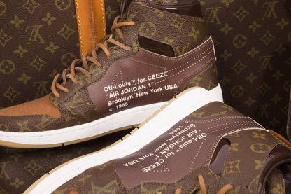 Louis Vuitton x Nike Air Force 1 Sneaker High-tops Brown Orange
