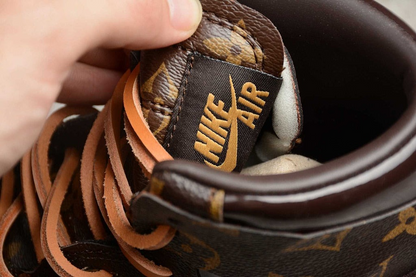 Louis Vuitton x Nike Air Force 1 Sneaker High-tops Brown Orange