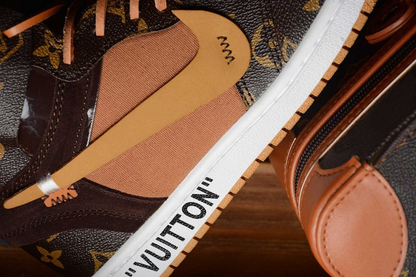 Louis Vuitton x Nike Air Force 1 Sneaker High-tops Brown Orange