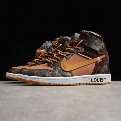 Louis Vuitton x Nike Air Force 1 Sneaker High-tops Brown Orange