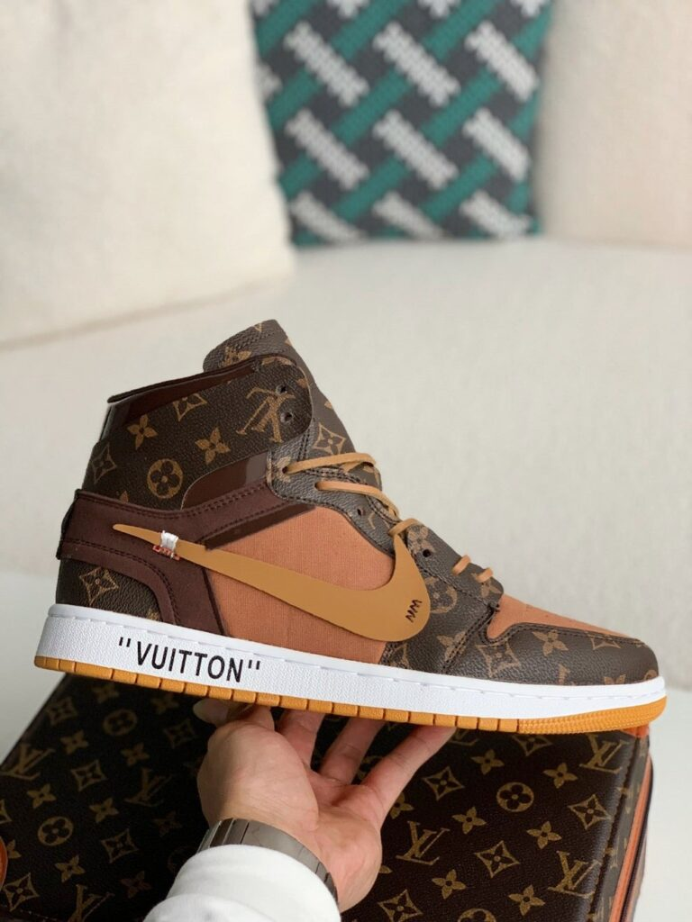 Louis Vuitton x Nike Air Force 1 Sneaker High-tops Brown Orange