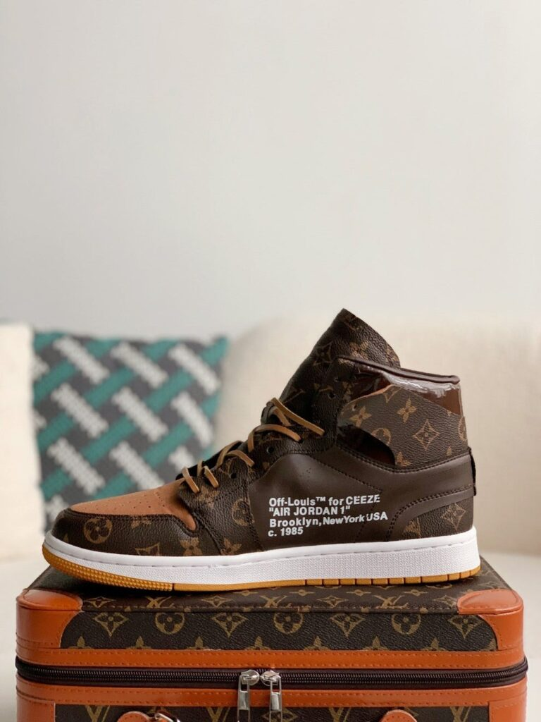 Louis Vuitton x Nike Air Force 1 Sneaker High-tops Brown Orange