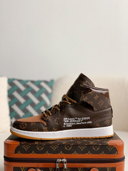 Louis Vuitton x Nike Air Force 1 Sneaker High-tops Brown Orange