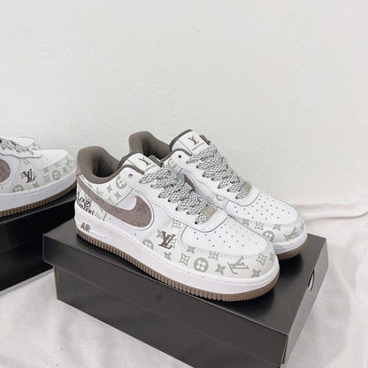 Louis Vuitton x Nike Air Force 1 White Mocha Monogram (Custom)