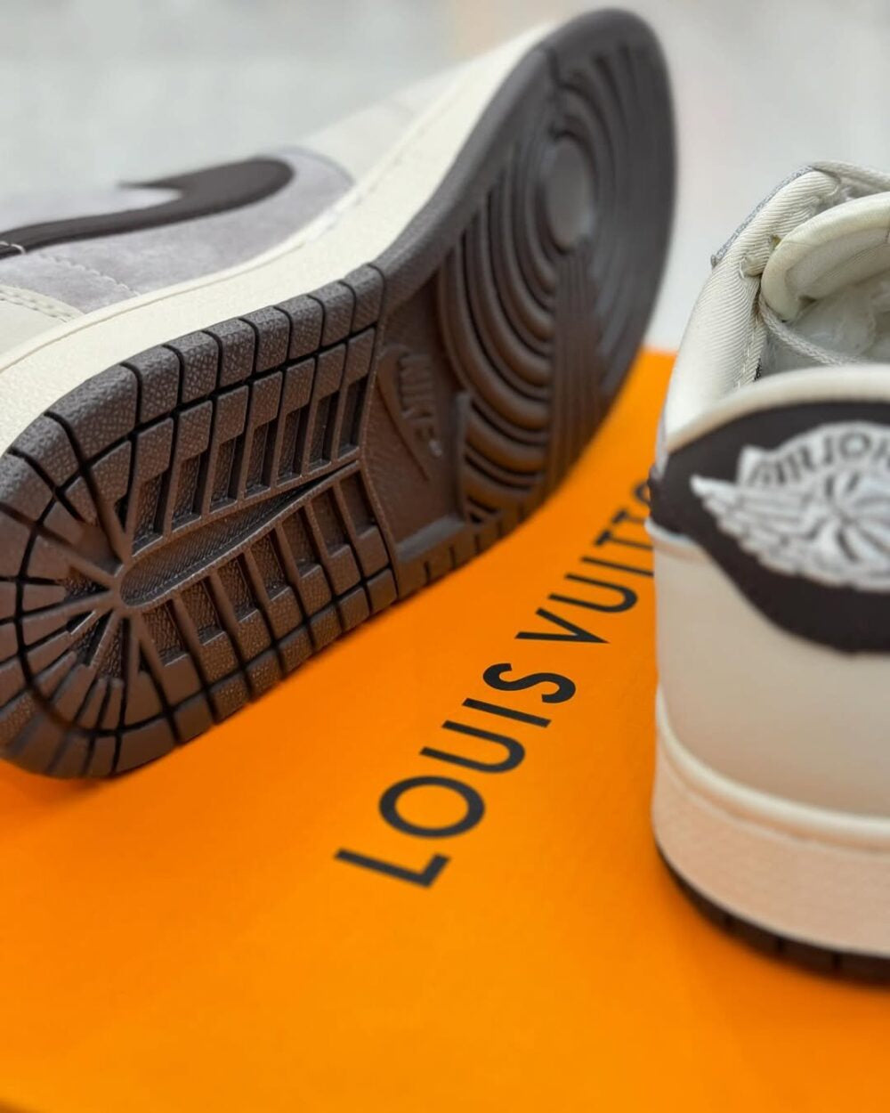 Louis Vuitton x Nike Air Jordan 1 Low “Shadow Grey Suede” (Custom)