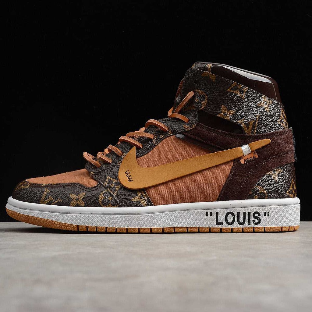 Louis Vuitton x Nike Air Force 1 Sneaker High-tops Brown Orange