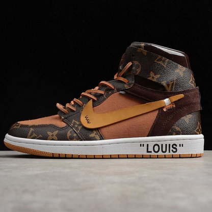Louis Vuitton x Nike Air Force 1 Sneaker High-tops Brown Orange