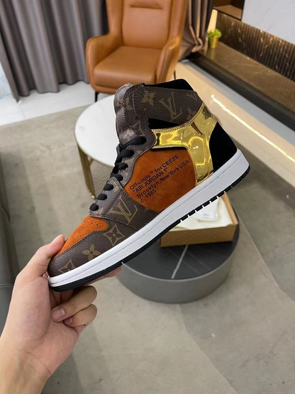 Louis Vuitton x Nike Air Force 1 Sneaker High-tops Black Gold