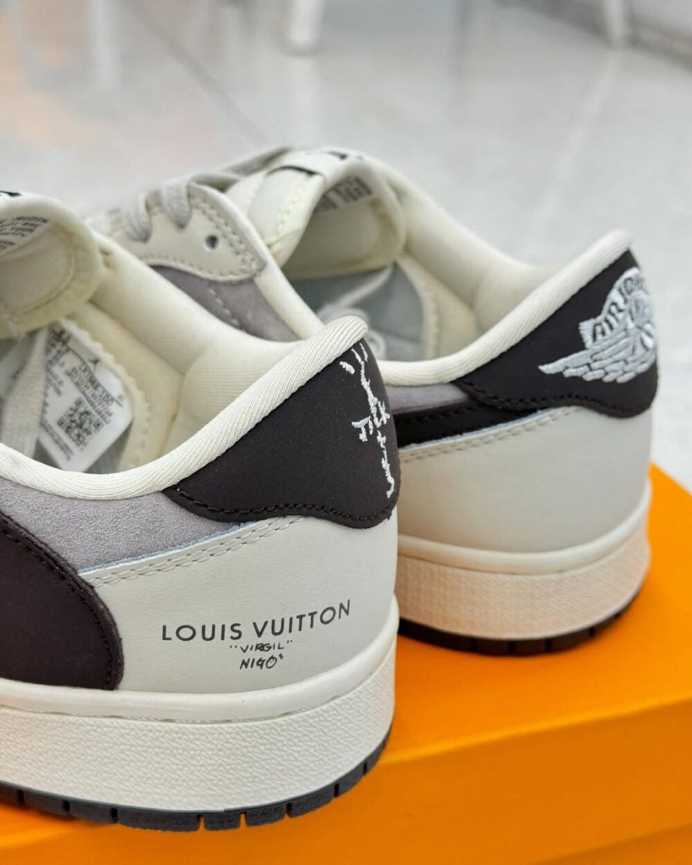 Louis Vuitton x Nike Air Jordan 1 Low “Shadow Grey Suede” (Custom)