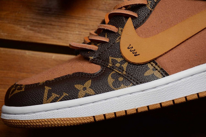 Louis Vuitton x Nike Air Force 1 Sneaker High-tops Brown Orange