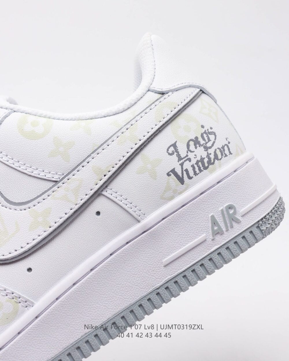 Louis Vuitton x Nike Air Force 1 Monogram Grey Frost Edition (Custom)