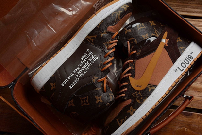 Louis Vuitton x Nike Air Force 1 Sneaker High-tops Brown Orange