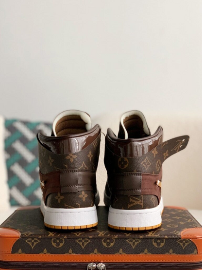 Louis Vuitton x Nike Air Force 1 Sneaker High-tops Brown Orange