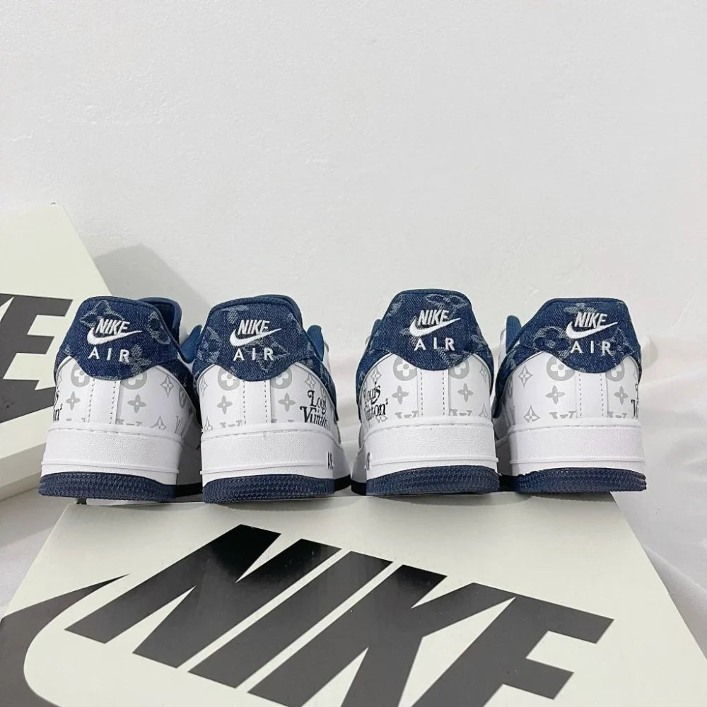 Louis Vuitton x Nike Air Force 1 White Navy Monogram ( Custom)